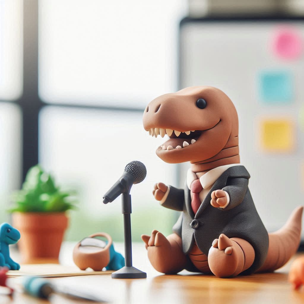 dino in a suit